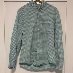 J. Crew Teal Checkered Button Down Shirt